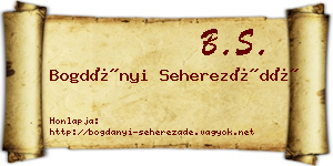 Bogdányi Seherezádé névjegykártya